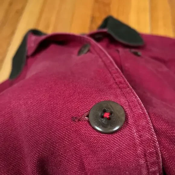 Womens Vintage LL Bean Chore Barn Coat T540 Red Made in USA Removable Wool Liner - Picture 11 of 15